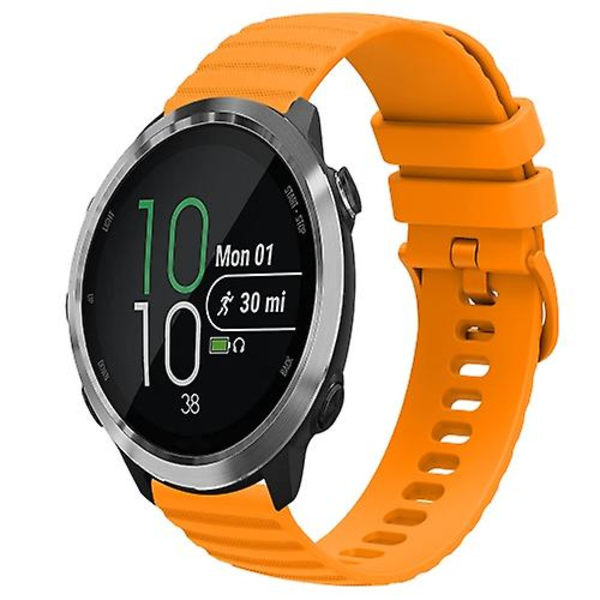För Garmin Forerunner 645 Music 20 mm vågigt prickmönster i enfärgad watch Yellow