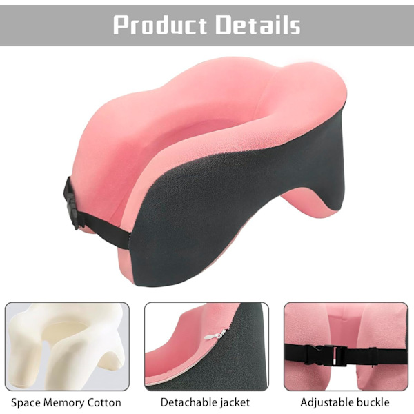 U-formad Resekudde i Memory Foam, Bekväm Nackkudde, Grå