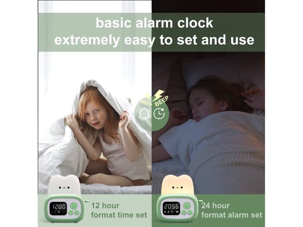Toastersformad nattlampa med digital klocka och timer -