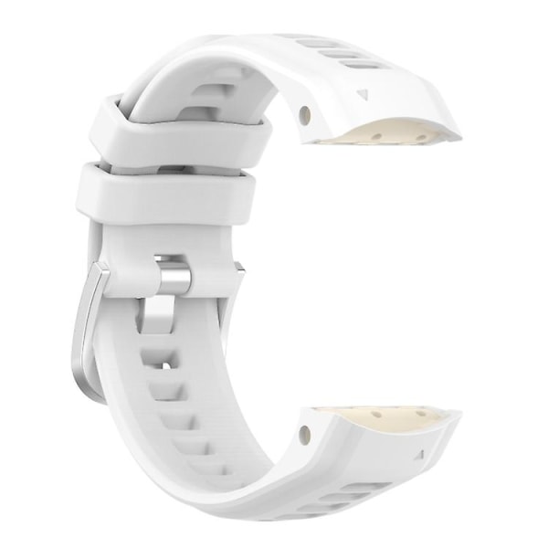 Til Garmin Instinct 2s Silikone rustfrit stål spændeurrem White