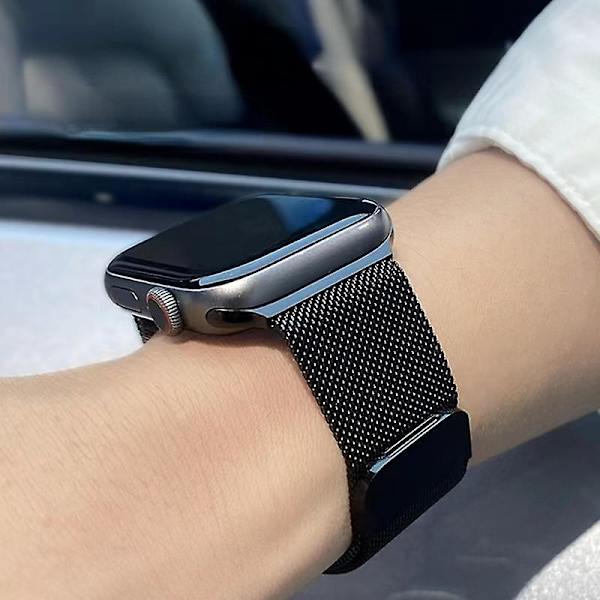Metalliranneke Apple Watch 8 7 45mm 41mm Ultra 49mm Hengittävä Milanese Vaihtohihna Iwatchiin 6 5 4 3 2 Se 44mm 42mm 40mm Silver For 38mm 40mm 41mm