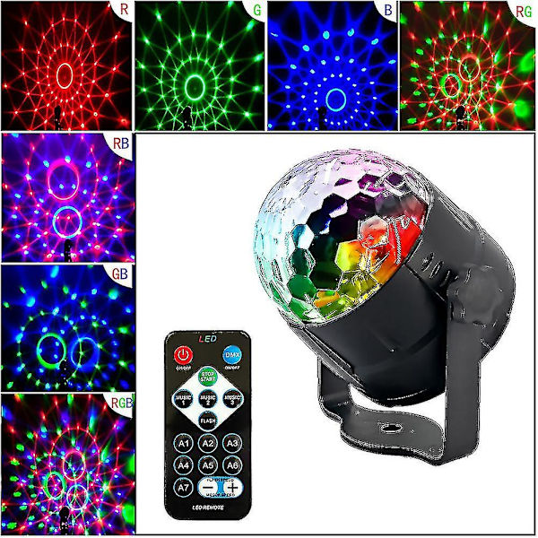 Disco Ball LED-festlampe Musikkstyrt Disco-lyseffekter