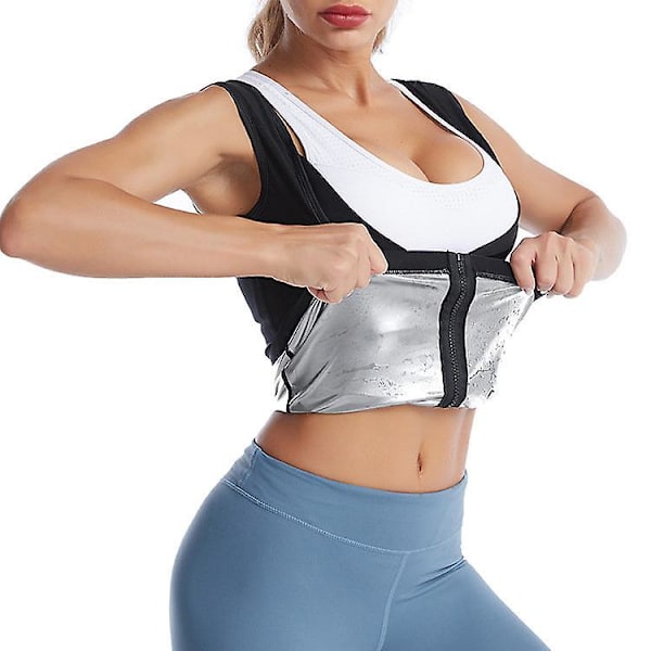 Waist Trainer Kvinder Sauna Sweat Top Vest Body Shaper Slankende Talje Cincher Workout Shapewear Black Grey S M