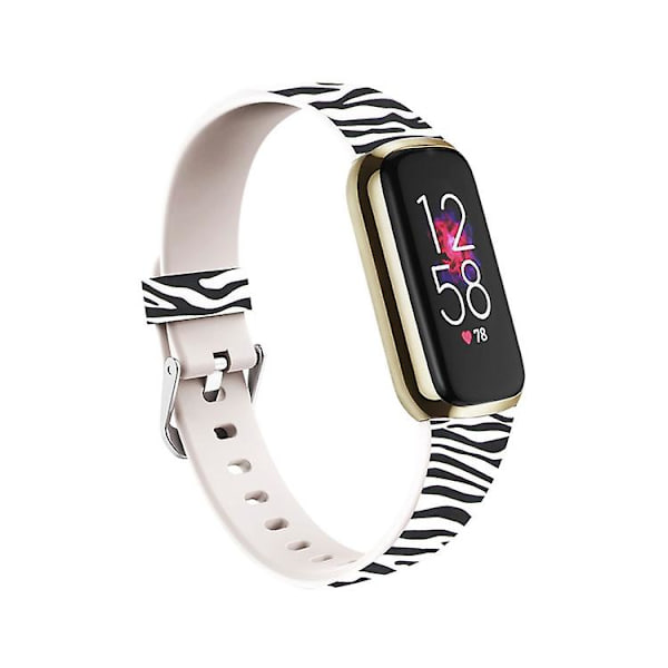 For Fitbit Luxe Special Edition-trykk silikonklokkerem Zebra