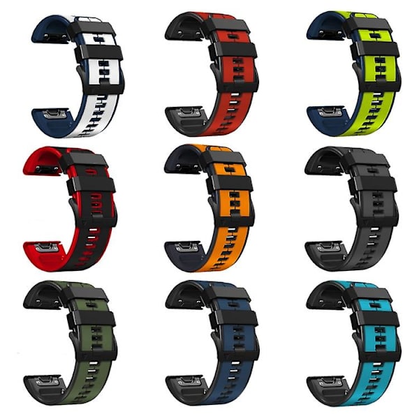 För Garmin Fenix ​​3 22mm silikon watch i två färger Red-Black