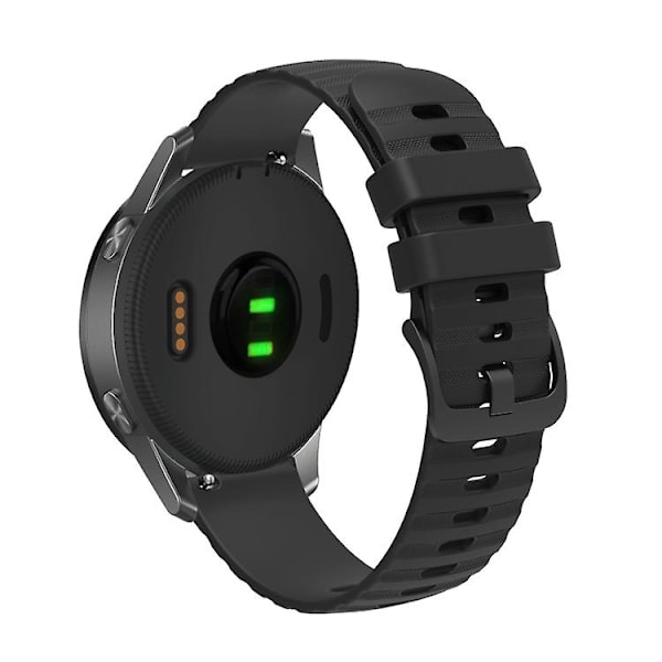 For Garmin Vivomove 3s 18 mm bølget prikket ensfarget silikonklokkerem Black