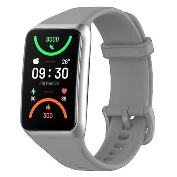 För Oppo Band 2 Solid Color Soft Silicone Watch Band Grey