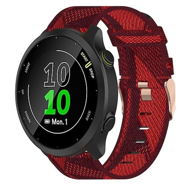 Til Garmin Forerunner 158 20mm nylonvævet urrem Red