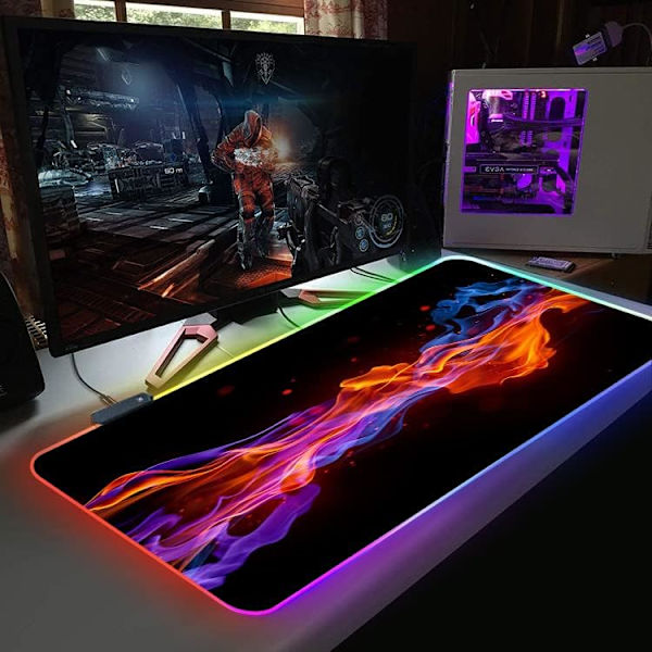 Musematte stor LED lysende utvidet musematte med sklisikker gummibase (80x30x0.3cm)