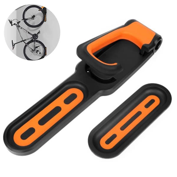 Fällbar vertikal cykelkrok väggmonterad cykelställ Black orange