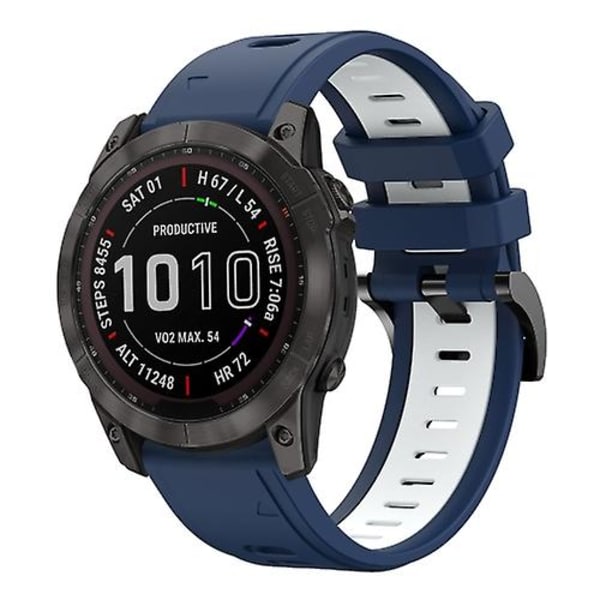 Garmin Fenix ​​7x Solar 26 mm:n kaksiväriseen watch Midnight Blue - White
