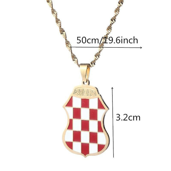 Kroatian lipun riipus kaulakoru naisille Kroatialainen koru Imitation Rhodium Plated