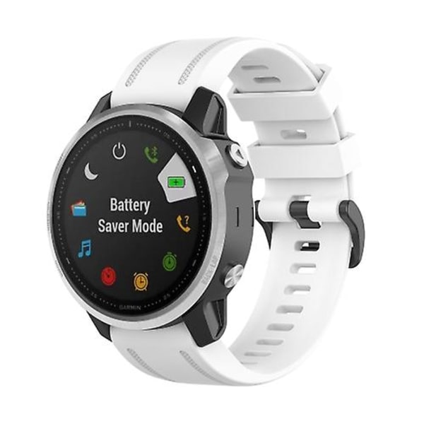 Til Garmin Fenix ​​6s 20mm Quick Release Official Texture Armbåndsurrem med plastikknap White