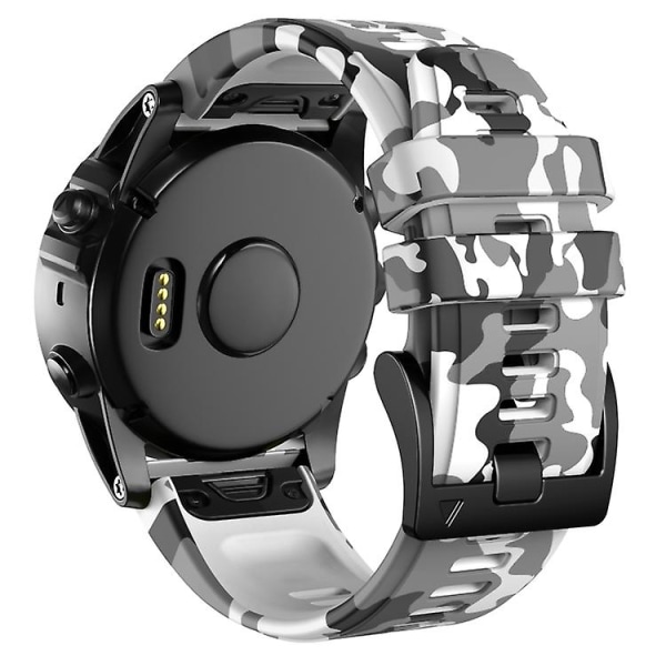For Garmin Fenix ​​7x Camouflage Silicone Watch Band White