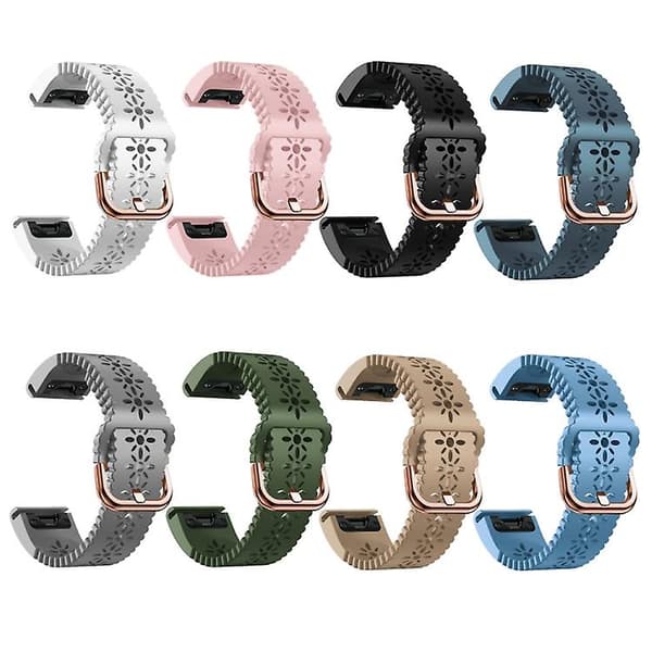 For Garmin Fenix ​​6s Pro 20 mm Silikonklokkerem for dame med blonder White
