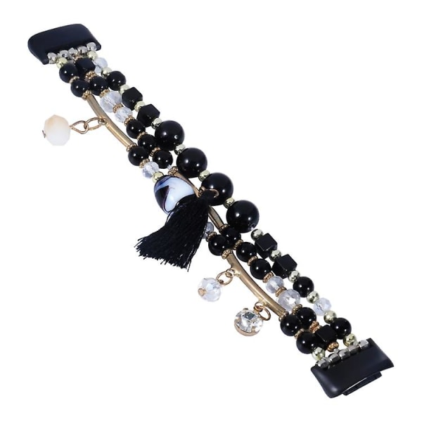 Til Fitbit Charge 5 Round Bead Chain Watch Band Black