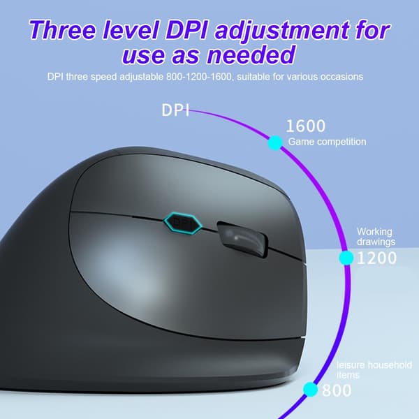 Bluetooth/2.4G Dual Mode ergonomisk vertikal mus Genopladelig til kontor, gaming rød