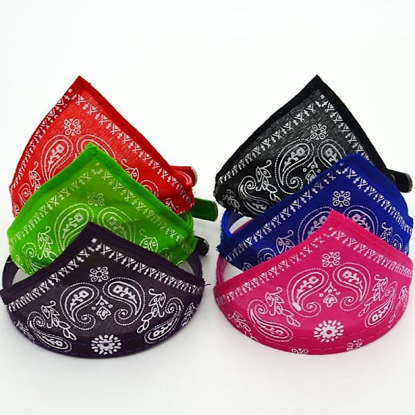 Säädettävä lemmikkieläinten bandana kaulahuivi koiran sylkipyyhe puuvillainen koiran tarvikkeet painatus kolmioside Blue