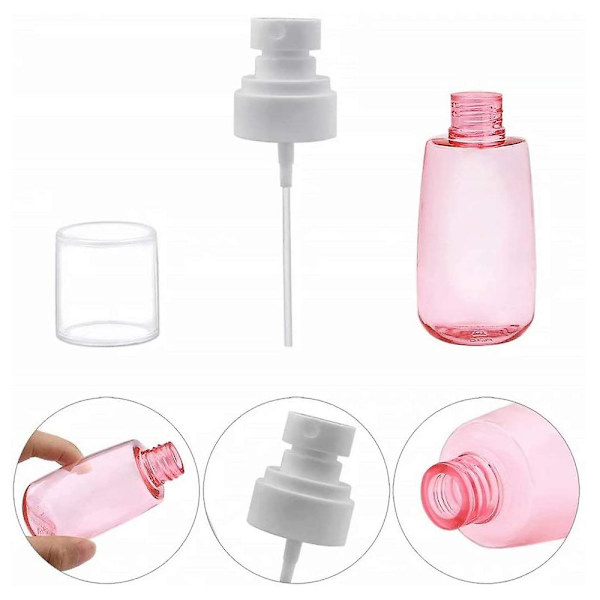 Suihkepullot matkakoko, 5 kpl hienosuihkepullosarja Transparent Pink