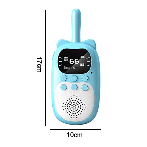 Walkie talkies til børn, legetøj til børn Håndholdt børnegave Walky talky, legetøj til drenge og piger, til indendørs udendørs Vandreture Eventyrspil Blue-Blue