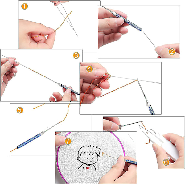 71 stk. Punch Nåle Sæt, Broderi Stitching Pen Kit Punch Needle Craft Tool Sæt Til Broderi Supplies Floss Stitching Cross Stitching Begyndere