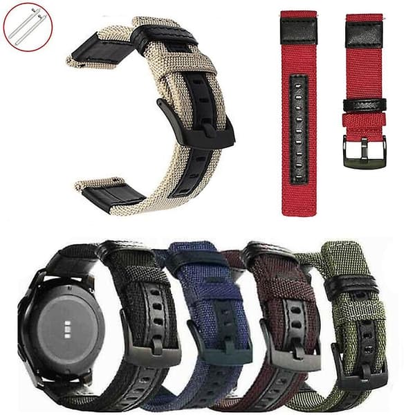 För Garmin Move Style 20 mm Canvas slitstarkt watch Red