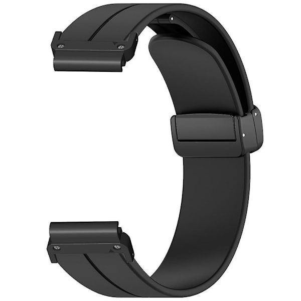 Til Garmin Fenix 7 / 6 / 5 22mm Rem til håndled Fleksibelt silikoneur med magnetisk spænde Black