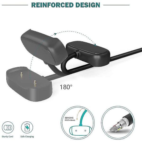 [2-pack] Laddare kompatibel med Amazfit Gtr 2, Gts 2 Mini, Pop Pro, Bip U, Zepp E, Zepp Z - USB -laddningskabel 3,3 fot 100 cm - Smartwatch-tillbehör