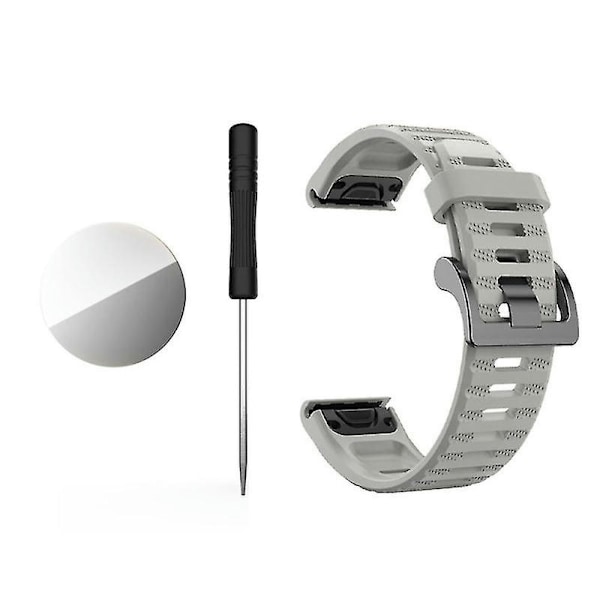 Silikonarmbånd for Garmin Fenix 7 22mm Smart Watch - Svettebestandig Gray