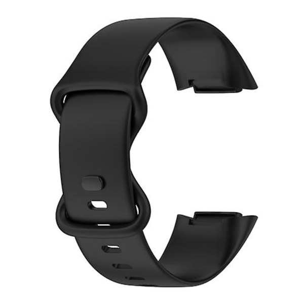 För Fitbit Charge 5 Monochromatic Silicone Watch Band Black