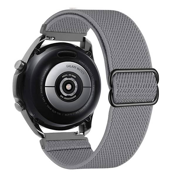 20 mm 22 mm bånd til Samsung Galaxy Watch 4/classic/3/5/pro/active 2 Gear S3 Elastic Nylon Loop Huawei Watch Gt 2 2e 3 Pro Strap Cool gray 20mm