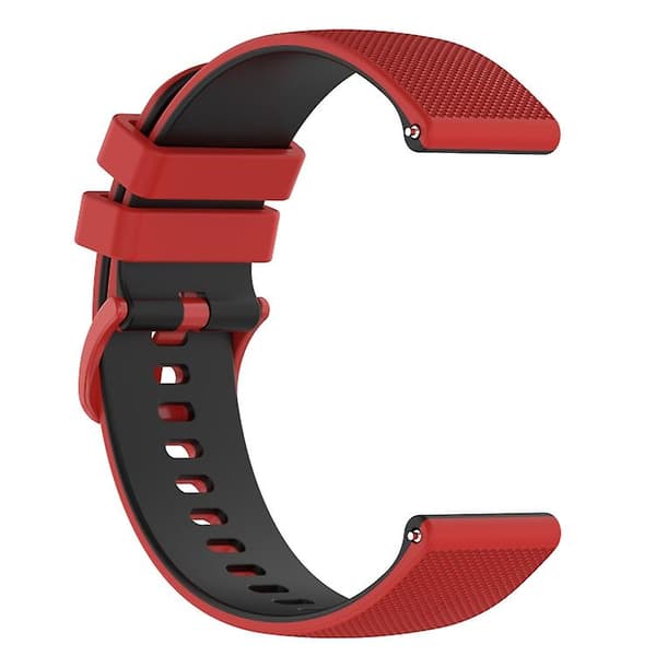 Til Garmin Forerunner 245 20mm ternet tofarvet silikoneurrem Red-Black