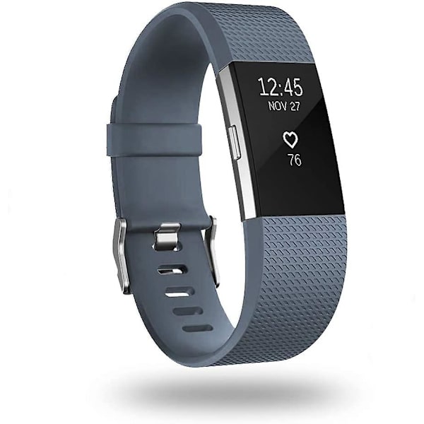 Erstatningsbånd som er kompatible for Fitbit Charge 2, Classic & Special Edition justerbare sportsarmbånd Slate Large