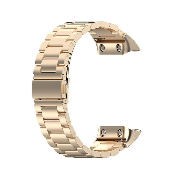För Garmin Forerunner 35 / 30 Universal Three Beads Rostless Steel Watch Band Champagne Gold