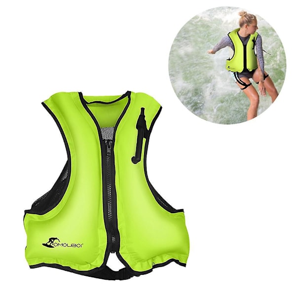 Oppblåsbar redningsvest for voksne, svømmevest, flytevest for snorkling Black