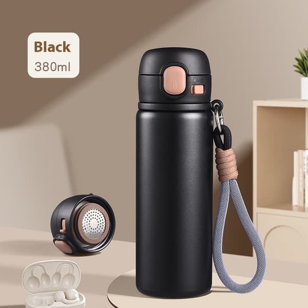 Bärbar 316 Rostfri Termos Med Handtag Black 380ml