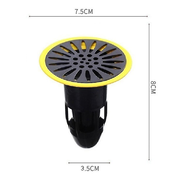 Viemäri Anti-odor Suihkutyhjennystulppa Deodorantti lattian cover Black