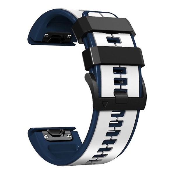 For Garmin Fenix ​​7x Vertical Stripes Tofarget silikonklokkerem White Dark Blue