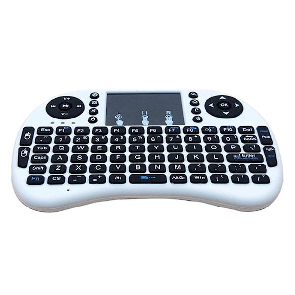 Mini 2.4ghz Multi-media Bärbar Trådlös Handhållen Mini-tangentbord Backlit lithium battery white