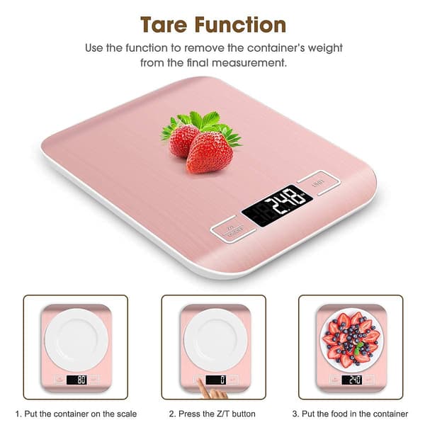 Digital köksvåg för bakning och matlagning 10 kg rosa