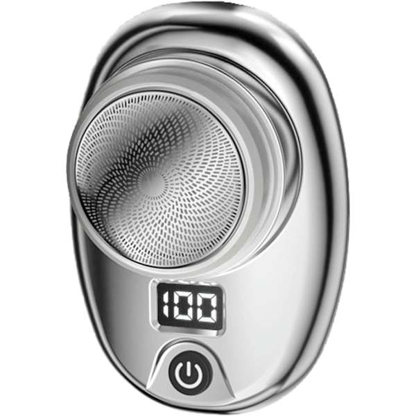 Mini-sähköparranajokoneet miehille ja naisille, sähköparranajokone miesten kasvoille, Type C ladattava, vedenpitävä LED-näytöllä kotiin Silver