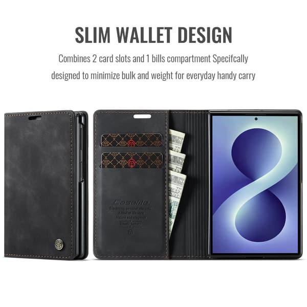 Fodral för Samsung Galaxy Z Fold8, Flip PU-läder med kortplats Blue