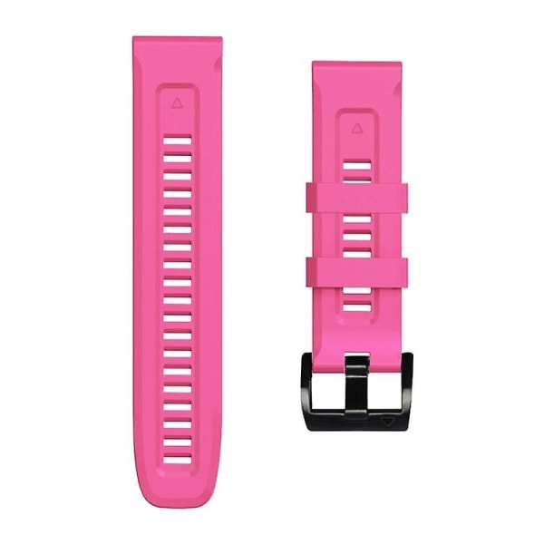 For Garmin Fenix ​​7x / 6x / 5x 26mm svart spenne silikonklokkerem Pink