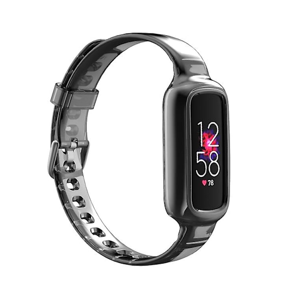 Til Fitbit Luxe Silikone integreret urrem Grey