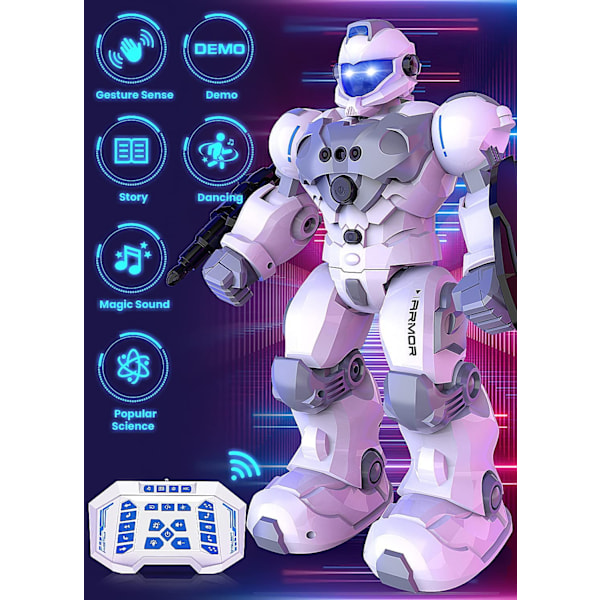 Stor programmerbar fjärrkontroll smart gående dansande robotleksak present med gest och avkänning