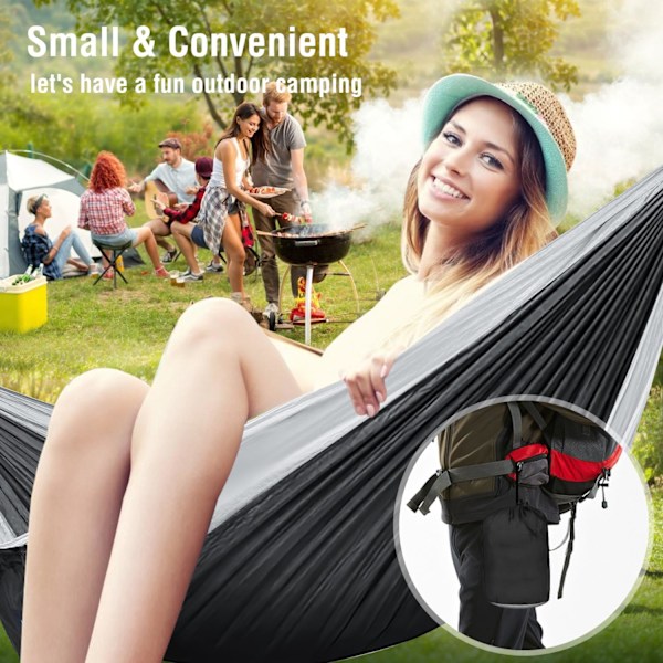 Bärbar utomhushängmatta för camping, 210D nylon gungmatta för trädgård (Gul/270X140Cm)
