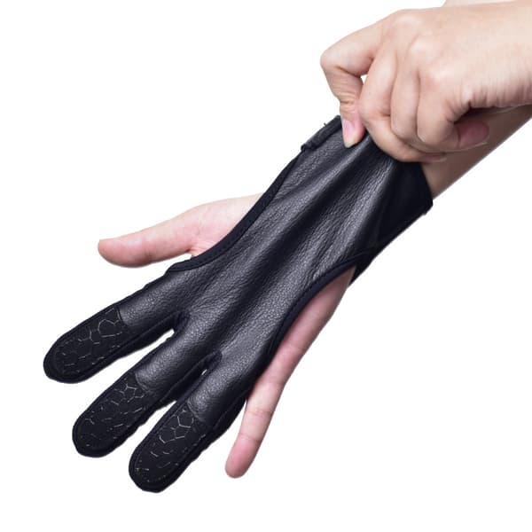 Traditionella 3-fingers läderskyttehandskar