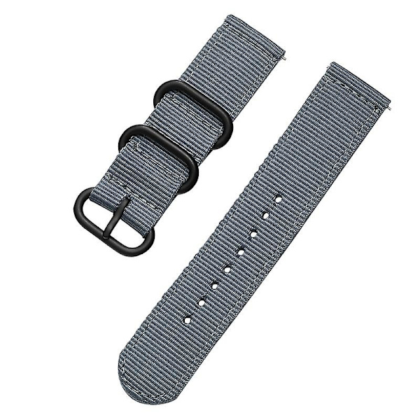 20 mm 22 mm rem för Samsung Watch Galaxy 4/3/46 mm/active 2/gear S3/amazfit Nylon Watchband Armband Huawei Gt/2/2e/3/ pro Band gray 22mm