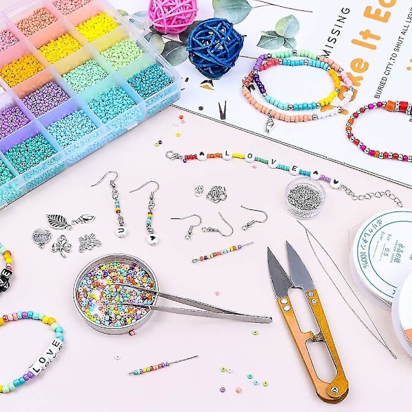 Glass frø perler for armbånd å lage beading smykker gjør kit