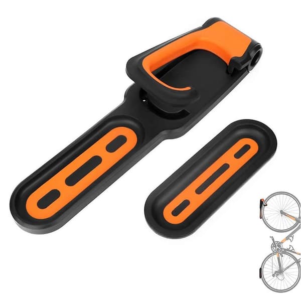 Fällbar vertikal cykelkrok väggmonterad cykelställ Black orange
